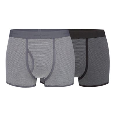 J by Jasper Conran Pack of two grey striped trunks